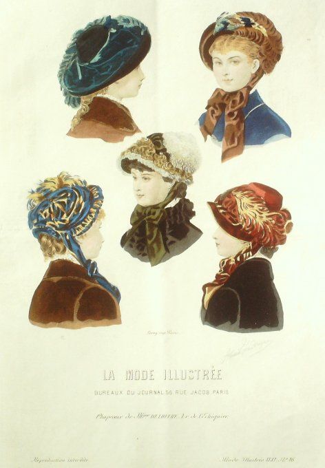 Gravure Mode illustree 1881 # 46 (Old Fashion plate) 