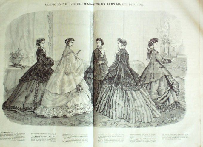 Journal Mode illustrée 1865 # 46 Chapeaux d'hiver
