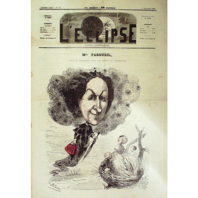 L'ECLIPSE-1868/46-Mle FARHUEIL (OPERA MISS MULTON-André GILL