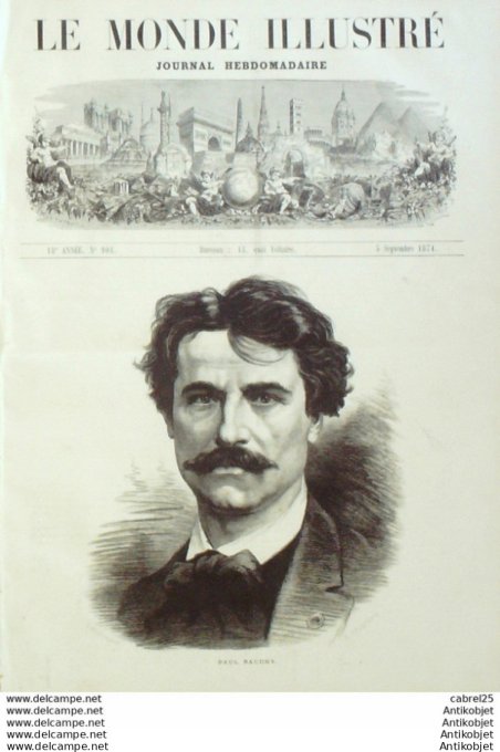 Le Monde illustré 1874 n°908 Bazeilles (08) Brest (29) Nantes (44) Suède Stockholm Drottwingholm Bel