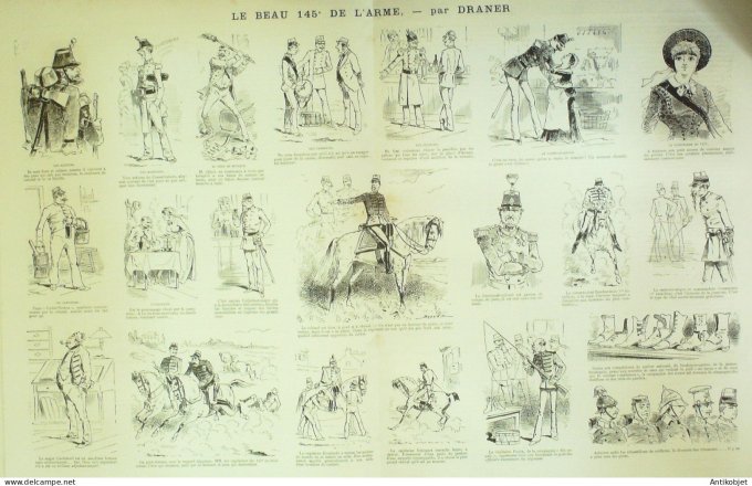 La Caricature 1883 #196 Le 145ème de l'Arme Draner Paysanneries Loys