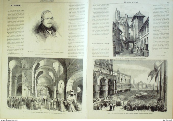 Le Monde illustré 1866 n°499 Italie Venise St-Marc Passage des Patriarches St-Emilion (33)