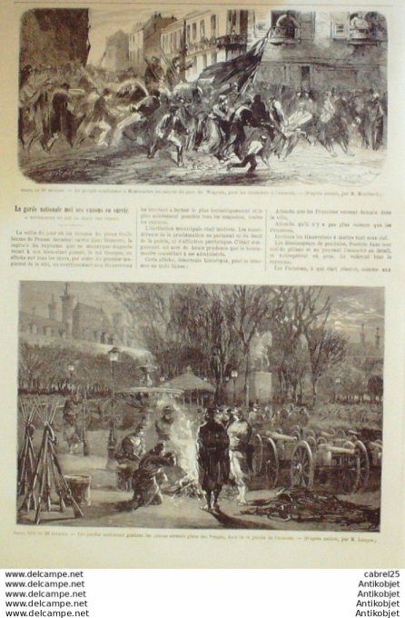 Le Monde illustré 1871 n°726 Montmartre Place Des Vosges Bordeaux (33) Chelles (77) Strasbourg (67) 