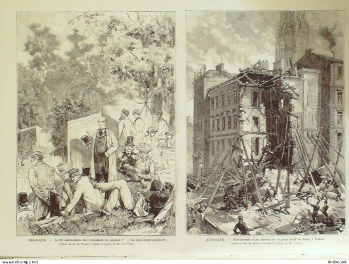 Le Monde illustré 1881 n°1275 Autriche Prague Italie Milan Belgique Léopold Ier