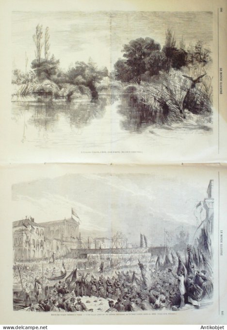 Le Monde illustré 1866 n°499 Italie Venise St-Marc Passage des Patriarches St-Emilion (33)