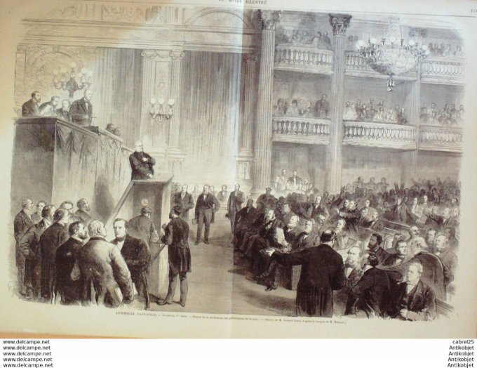 Le Monde illustré 1871 n°726 Montmartre Place Des Vosges Bordeaux (33) Chelles (77) Strasbourg (67) 