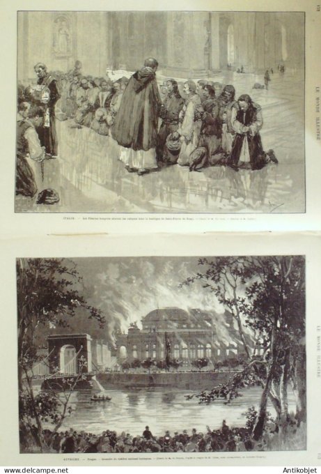Le Monde illustré 1881 n°1275 Autriche Prague Italie Milan Belgique Léopold Ier
