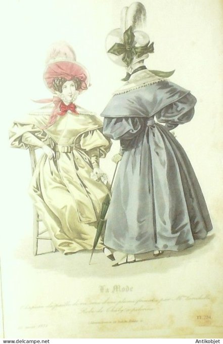 Gravure La mode 1832 # 231 (aquarelle old Fashion plate)