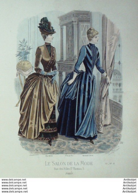 Gravure Mode Salon 1885 #  756 (Old Fashion plate)