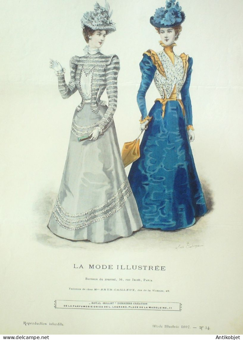 Gravure Mode illustree 1897 # 34 (Old Fashion plate) RARE