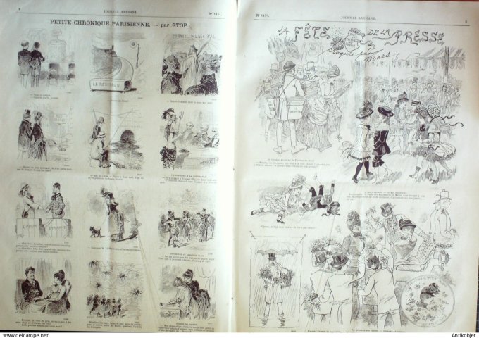 Le Journal Amusant 1884 # 1451 La fete de la presse croquee par Mars