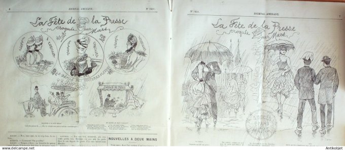 Le Journal Amusant 1884 # 1451 La fete de la presse croquee par Mars