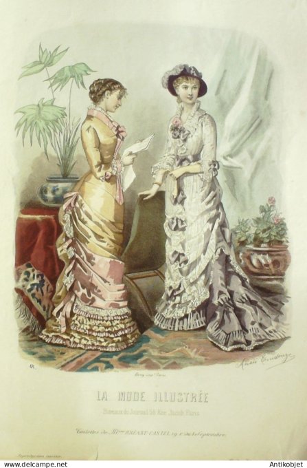 Gravure Mode illustree 1881 # 28 (Old Fashion plate)