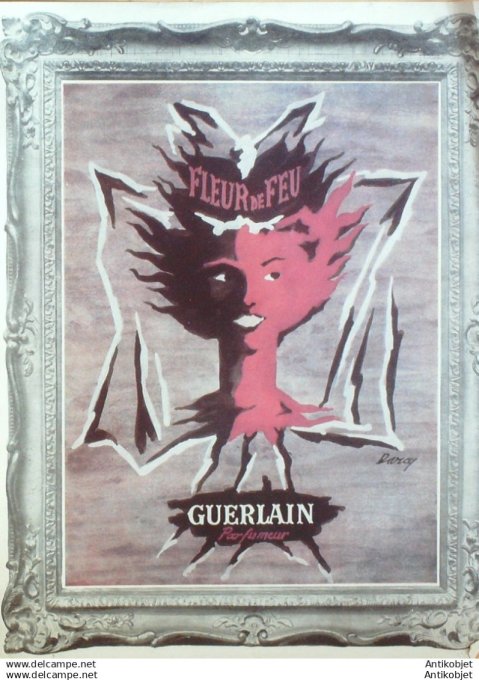 Publicite Cosmetique Guerlain Fleur de feu 1959