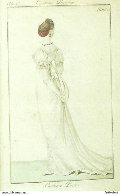 Costume Parisien 1805 an 13 # 663 (eau forte) Costume paré