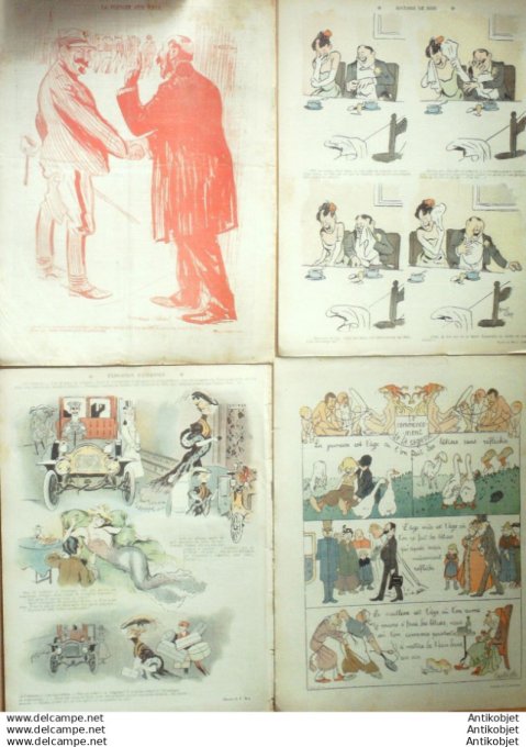 Le Rire 1906 lot 4 revues Mirande Delaw Losques Leandre Burret Faivre Gerbault Jeanniot