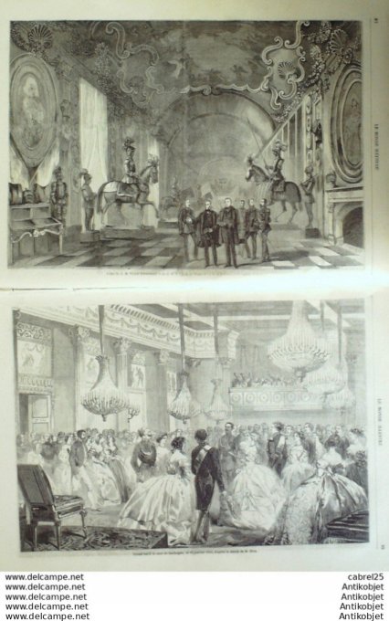 Le Monde illustré 1859 n° 95 Italie Turin Napoléon Victor Emmanuel II Serbie Belgrade