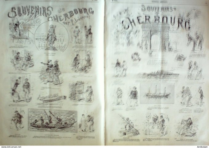Le Journal Amusant 1880 # 1252 Souvenirs de Cherbourg par Leonnec