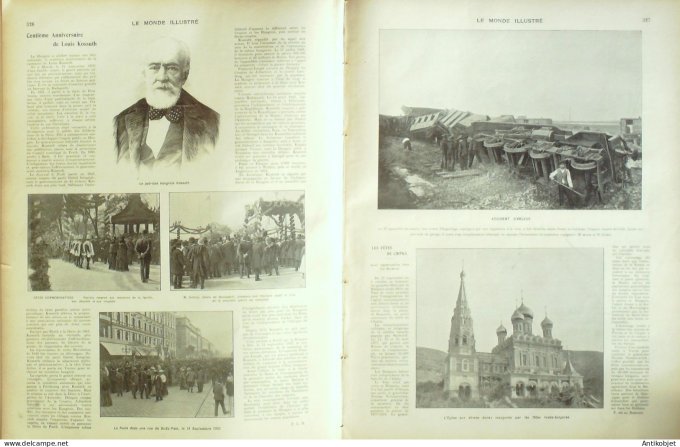 Le Monde illustré 1902 n°2375 Bagnères (31) Siam Bangkok Malaisie Kelantan Arleux (59) Bulgarie Chip