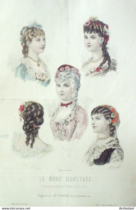 Gravure Mode illustree 1881 #  3 (Old Fashion plate)