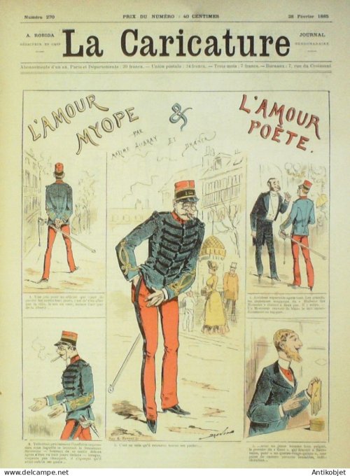 La Caricature 1885 #270 L'amour Myope et poète Draner Ubray Trock Tissot par Luque