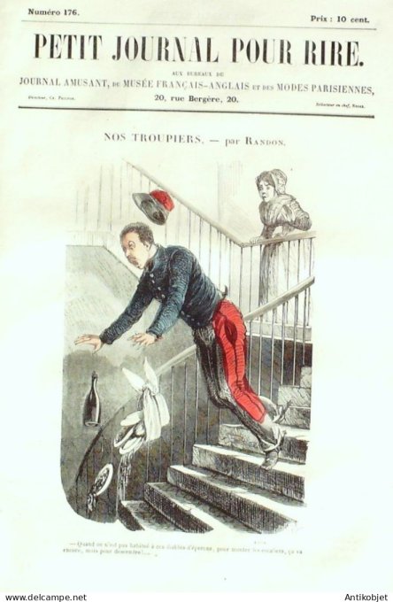 Petit journal pour Rire 1858 # 176 Nos troupiers Randon