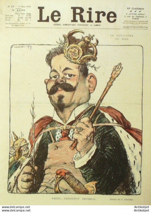 Le Rire 1919-03-15 #  11 Journal humoristique Ed.Originale Socialisme Pdt Erbert