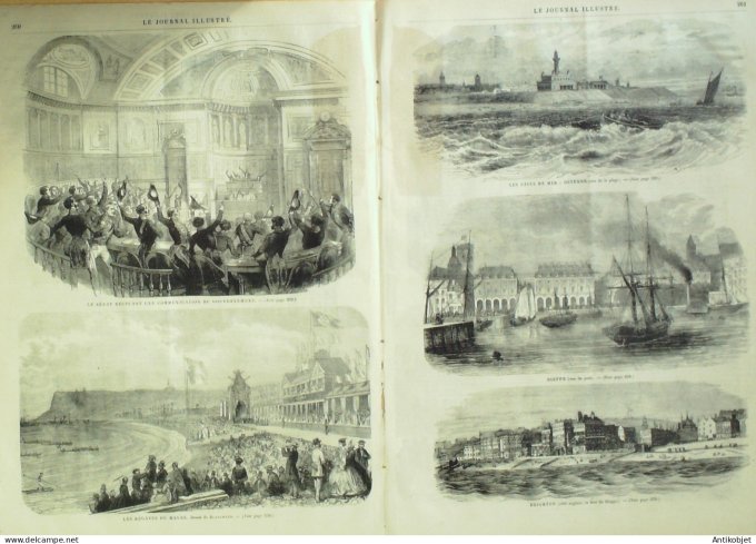 Le journal illustré 1866 n°288 Le Havre Dieppe (76) Angleterre Brighton Belgique Ostende