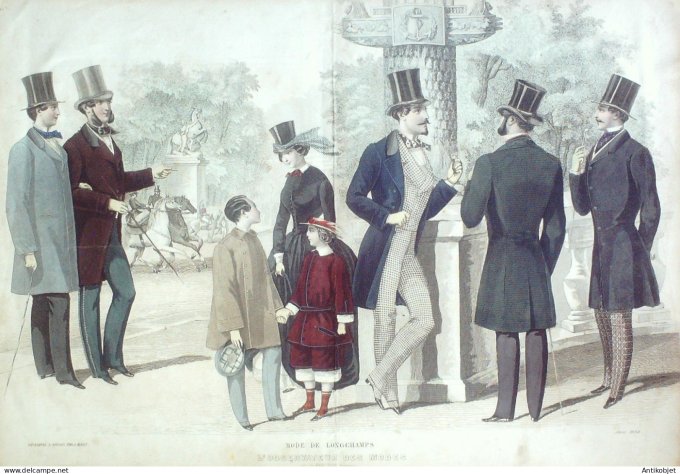 Gravure Mode Le Coupeur 1858- 4 (Old Fashion plate) Rare Amazone