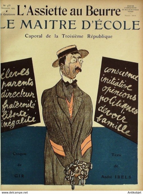 L'Assiette au beurre 1909 n°453 Le Maître d'école Ibels André