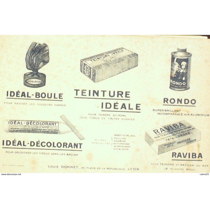 Buvard IDEAL BOULE RAVIBA Teinture Lyon