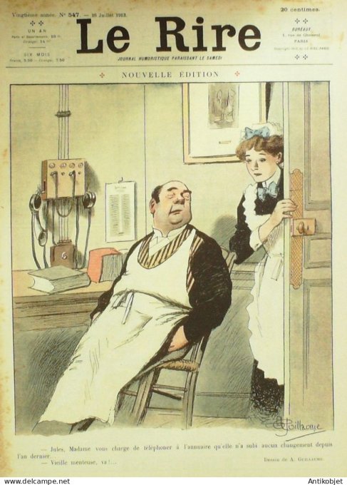 Le Rire 1913-07-26 # 547 Journal humoristique Ed.Originale Le mouchoir