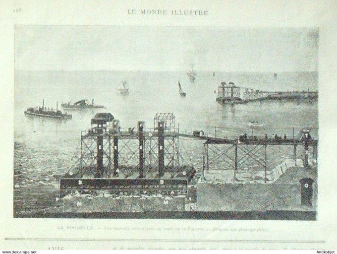 Le Monde illustré 1890 n°1743 Abbeville  (80) Cauterets (65) La Rochelle (17)