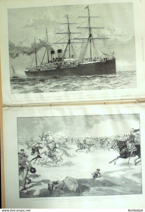 Le Monde illustré 1886 n°1522 Portugal Lisbonne Paquebot La Champagne Espagne à Salamanque