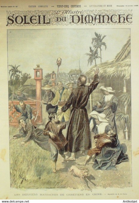 Soleil du Dimanche 1893 n°41 Chine massacres Fredensbourg Tsar Lens (62) mineurs