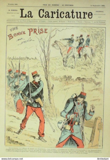 La Caricature 1884 #246 Bonne prise Draner déjeuner sur l'herbe Sorel Trock