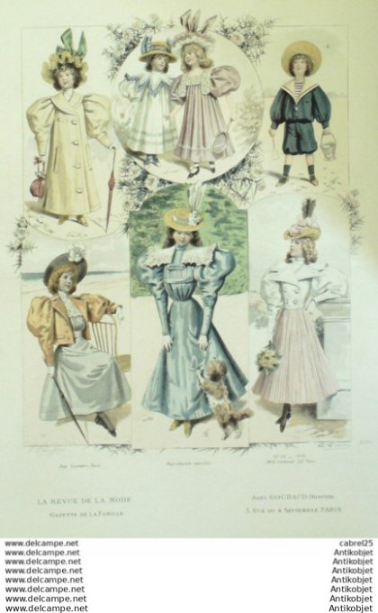 Gravure Mode La Gazette 1896 # 26 (Old Fashion plate)