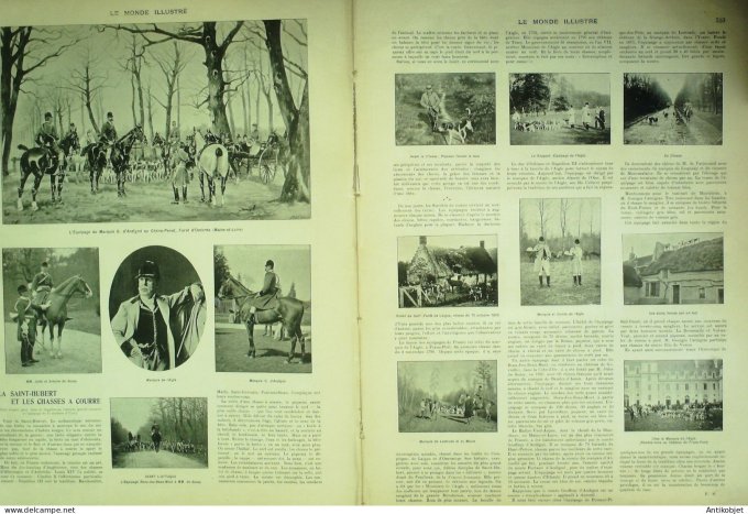 Le Monde illustré 1901 n°2327 Montceau-les-Mines (71)St-Hubert chasse à courre Chine Missionnaires