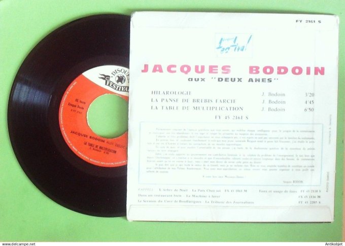 Bodoin Jacques 45T EP La table de communication 1960