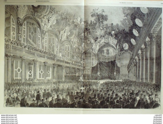 Le Monde illustré 1859 n° 97 Napoléon III Mexique Vera-Cruz Italie Rome Théâtre Apollo