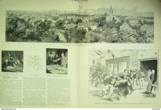 Le Monde illustré 1901 n°2327 Montceau-les-Mines (71)St-Hubert chasse à courre Chine Missionnaires