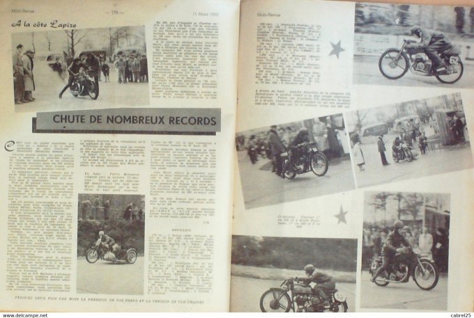 Moto Revue 1952 n° 1076 Gnome Rhone R4, 175 Guiller, Jawa 350  Scooter Iso et l'IsoMoto