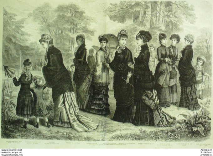 Gravure de mode La Mode illustrée (Maison Coussinet Pardessus été)