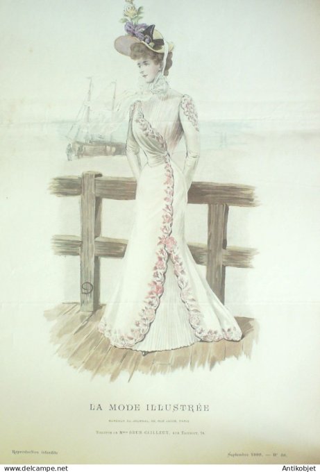 Gravure Mode illustree 1899 # 36 (Old Fashion plate) RARE
