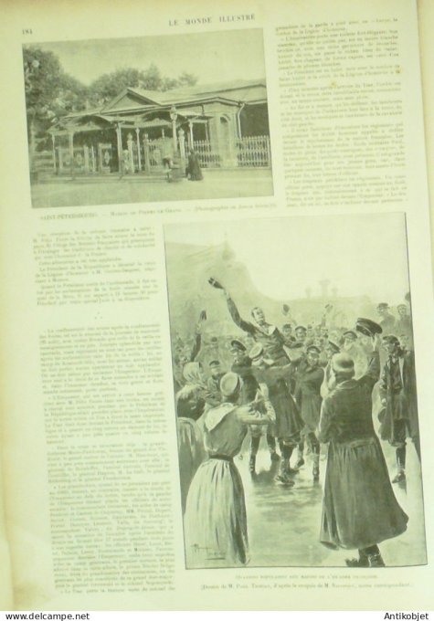 Le Monde illustré 1897 n°2110 Russie Péterhoff  Krasnoié-Sélo Newsky la Néva