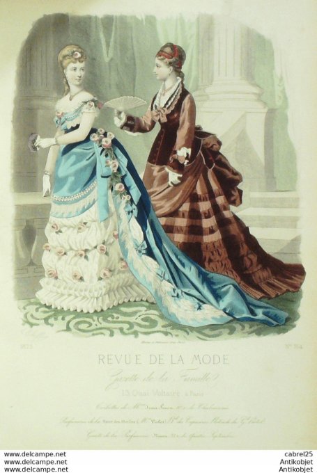 Gravure de mode Revue de la mode Gazette 1875 n°164 (Maison Simon Irma)