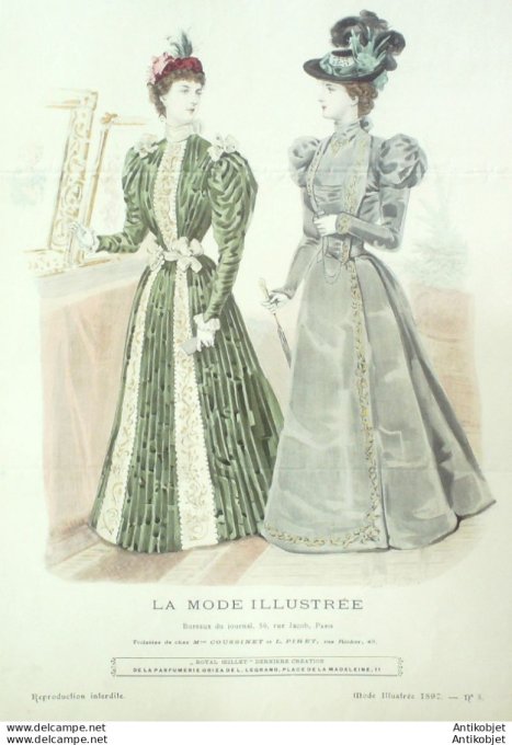 Gravure Mode illustree 1897 #  5 (Old Fashion plate) rare