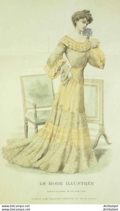 Gravure Mode illustree 1904 #  4 (Old Fashion plate) rare