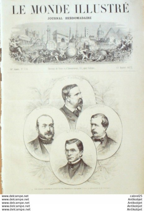 Le Monde illustré 1872 n°770 Russie St-Pétersbourg Bapaume (62) Espagne Cadix Talavera