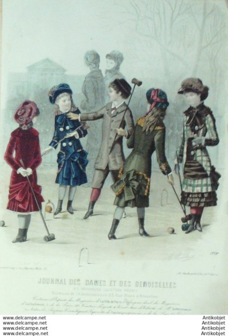 Journal des Dames Demoiselles 1880 # 1715b (Maison Plument) jeu de criquet